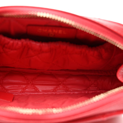 Chanel Caviar Quilted Small Curvy Pouch Cosmetic Case Red 5 of 8