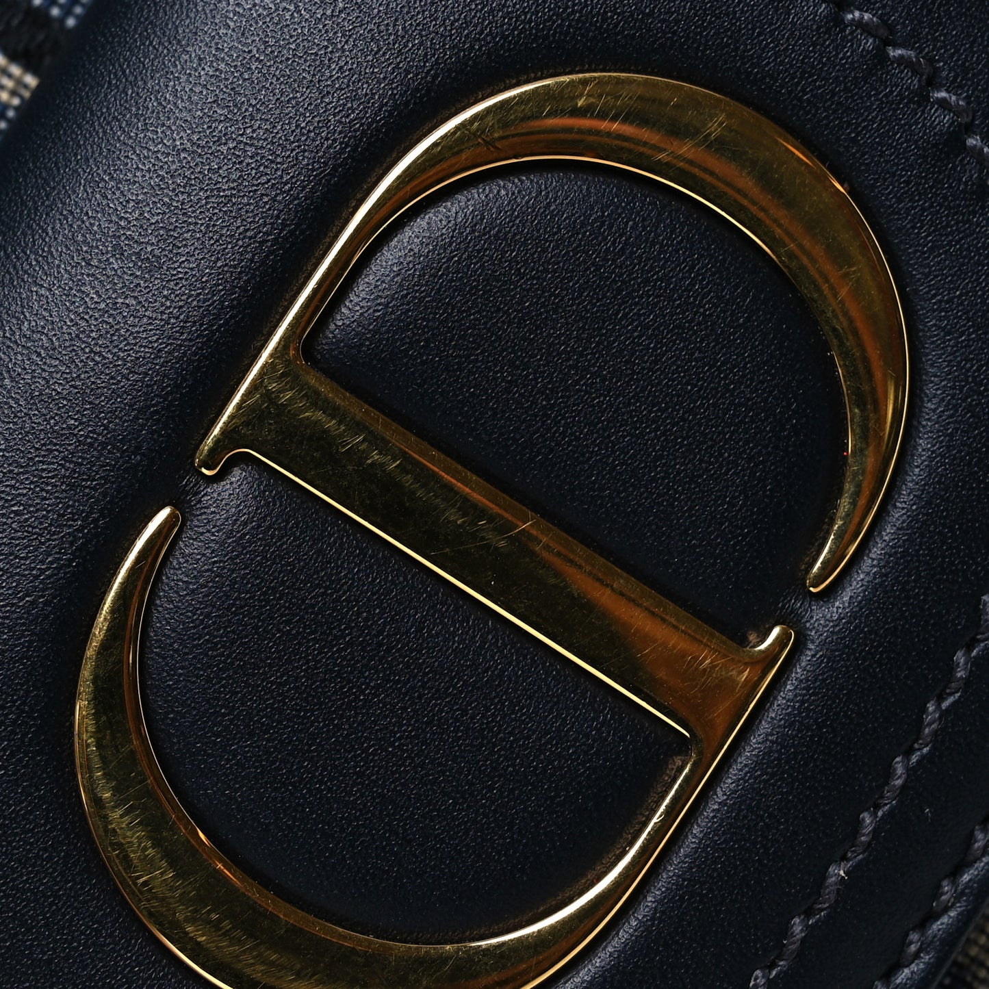 Oblique Medium Diordouble Chain Bag Blue