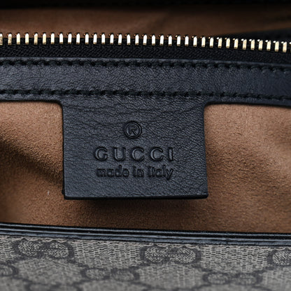 Gucci GG Supreme Monogram Calfskin Small Padlock Top Handle Bag Beige Black Cuir 6 of 9