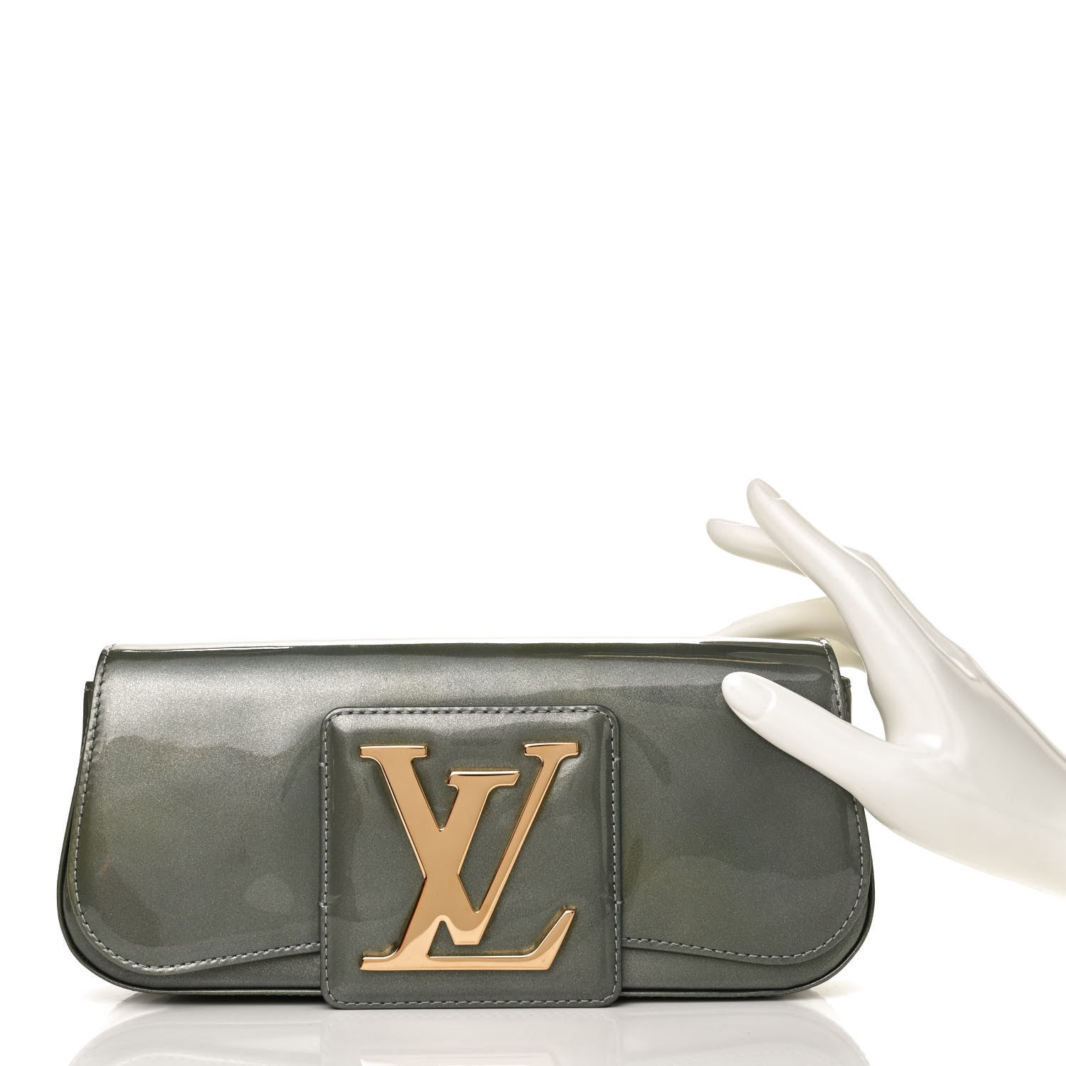 Louis Vuitton Patent Sobe Clutch Givre 3 of 11