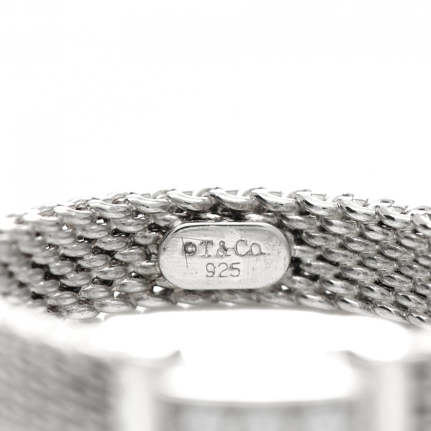Tiffany Sterling Silver Diamond Somerset Mesh Band Ring 47 4 4 of 4