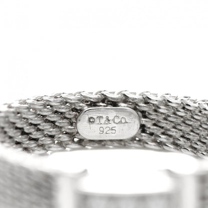 Tiffany Sterling Silver Diamond Somerset Mesh Band Ring 47 4 4 of 4