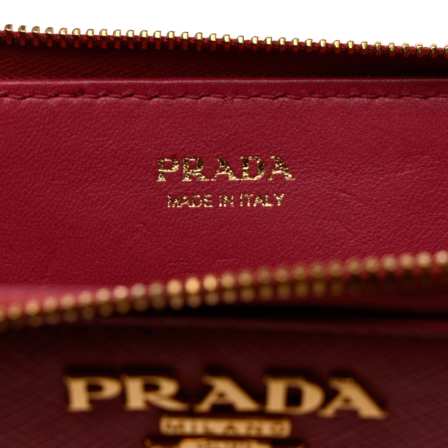 Prada Saffiano Metal Zip Around Key Holder Peonia 6 of 10