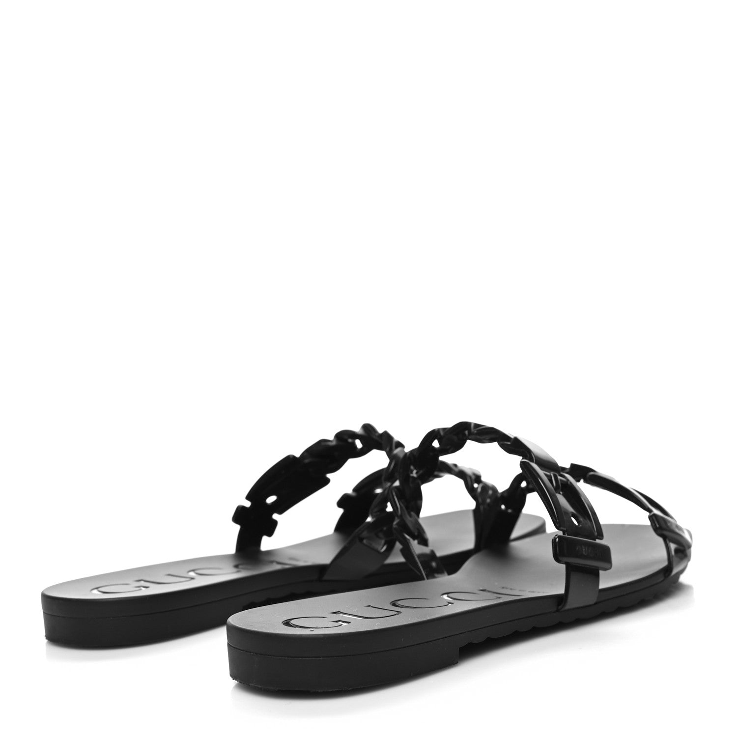 Gucci Rubber Womens Slide Sandals 38 Black 4 of 8