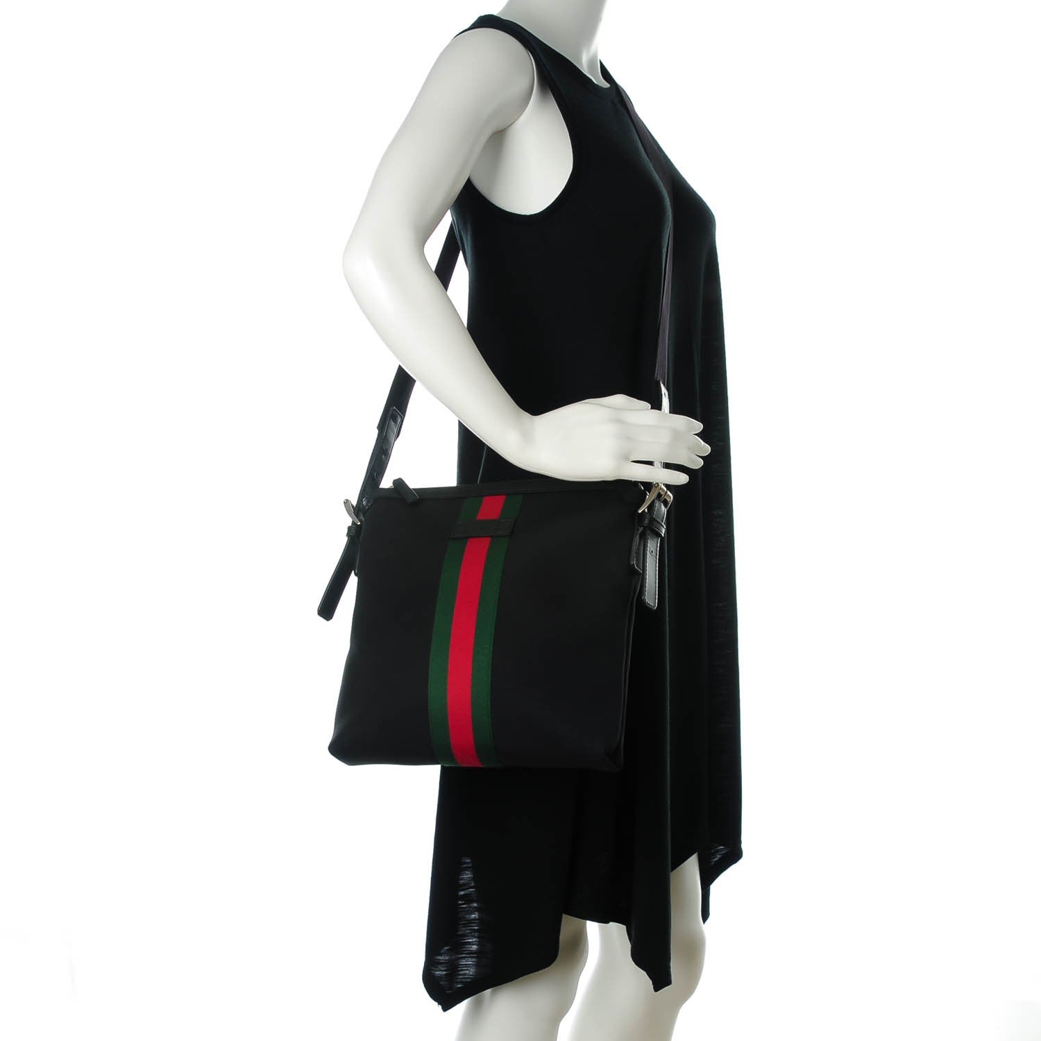 Gucci Techno Canvas Web Messenger Bag Black 2 of 7