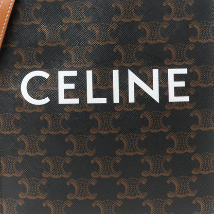 Celine Triomphe Canvas Calfskin Mini Vertical Cabas Tan 7 of 10
