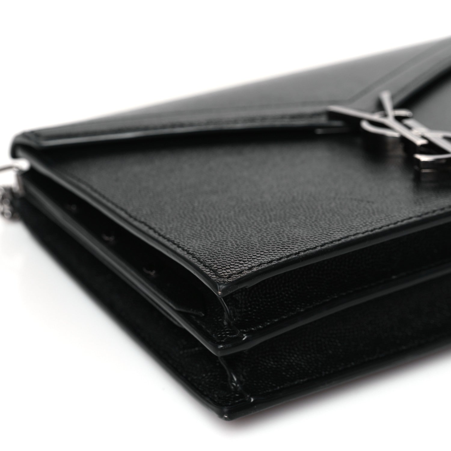 Saint Laurent Grain De Poudre Monogram Cassandra Clasp Bag Black Rouge Legion 8 of 10