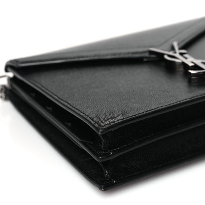 Saint Laurent Grain De Poudre Monogram Cassandra Clasp Bag Black Rouge Legion 8 of 10