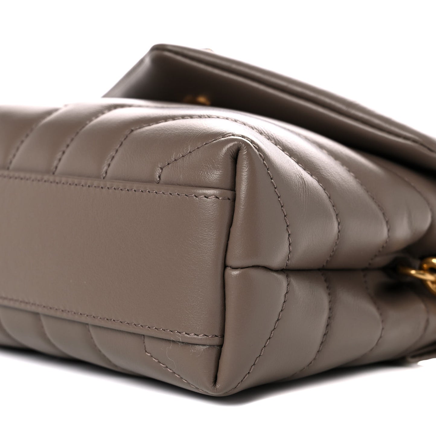 Calfskin Y Quilted Monogram Toy Loulou Crossbody Bag Taupe