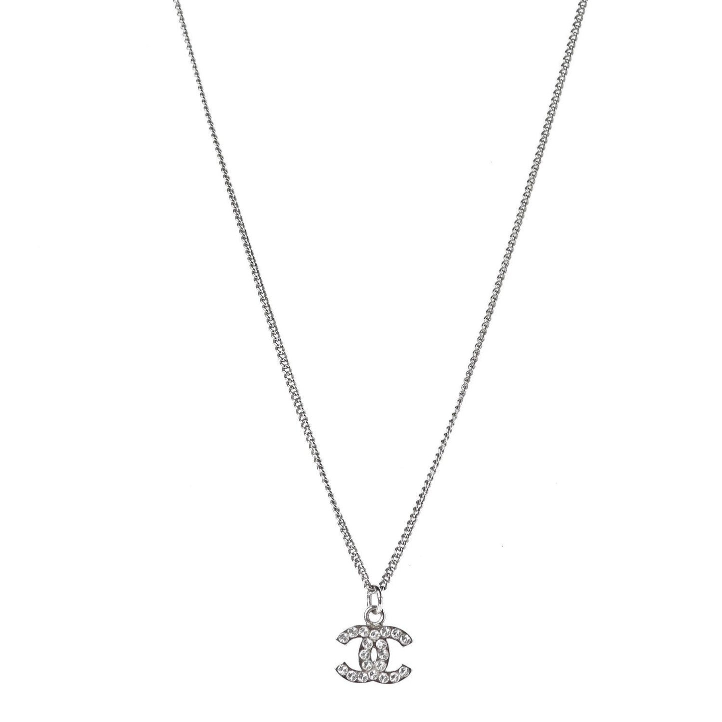 Crystal Timeless CC Necklace Silver