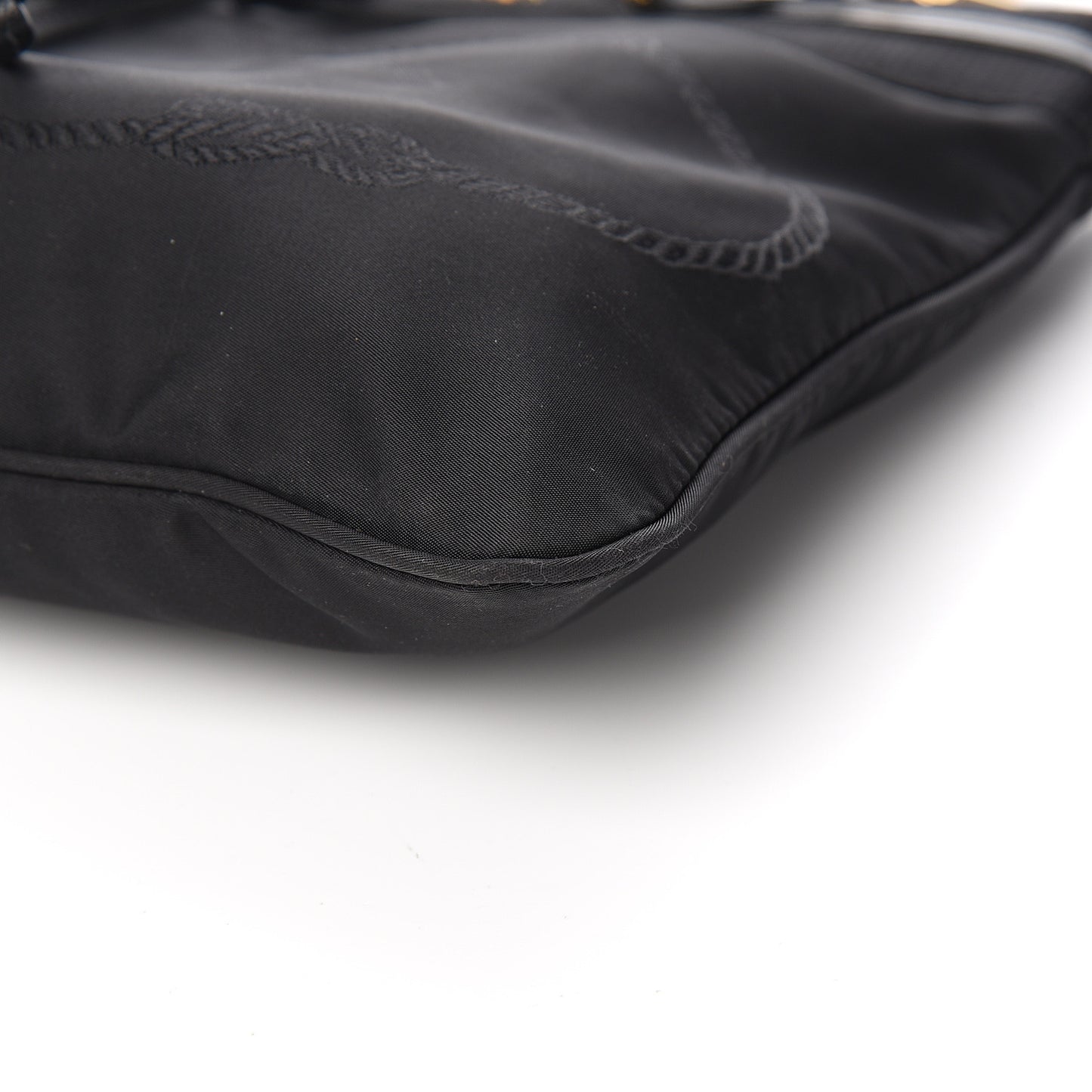 Tessuto Nylon Saffiano Logo Crossbody Bag Black