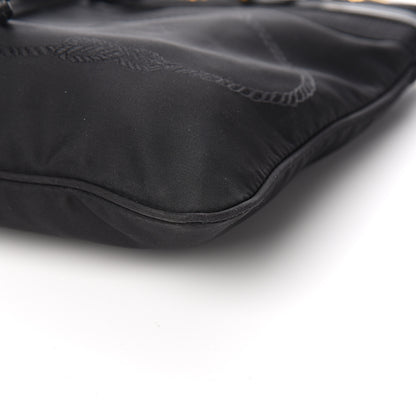 Prada Tessuto Nylon Saffiano Logo Crossbody Bag Black 9 of 10
