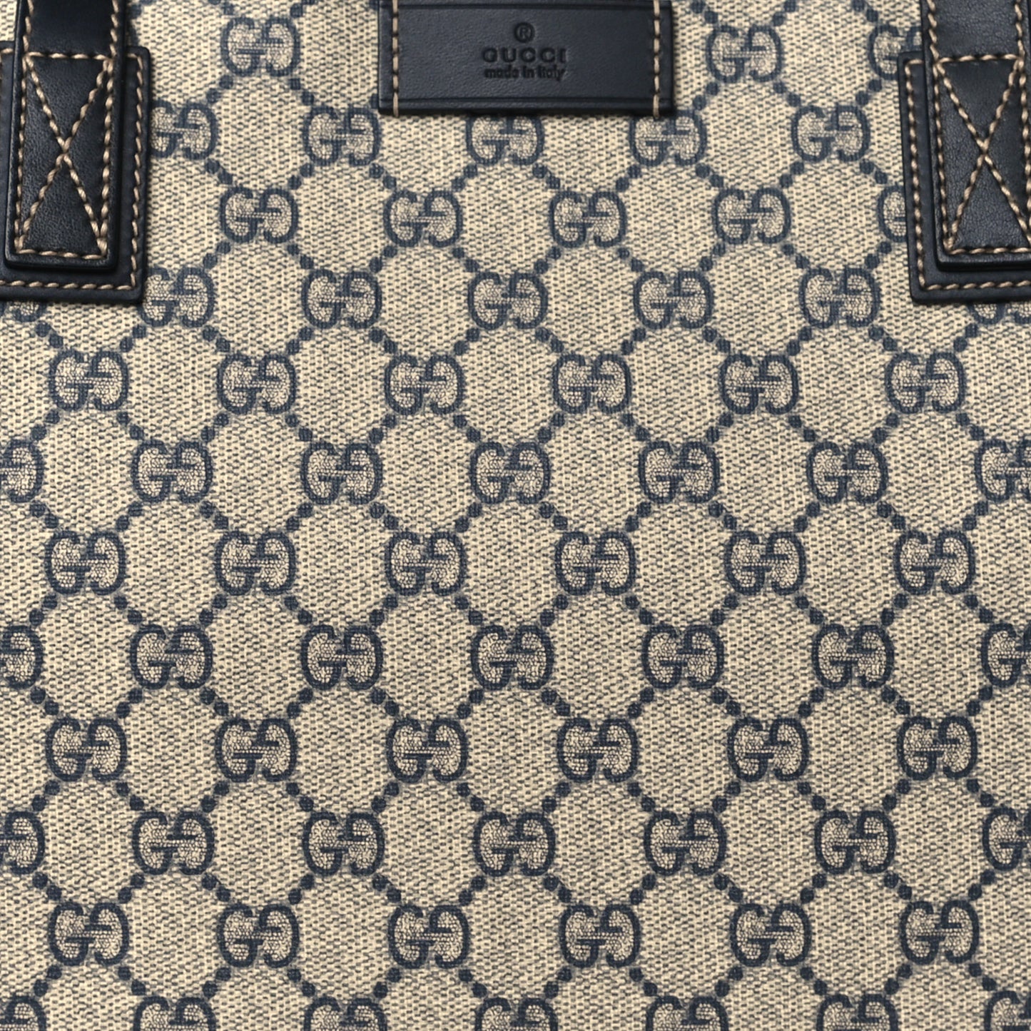 GG Supreme Monogram Medium Zippered Shopping Tote Navy