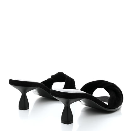 Hermes Suede Goatskin Giny 55 Sandals 39 Black 4 of 9