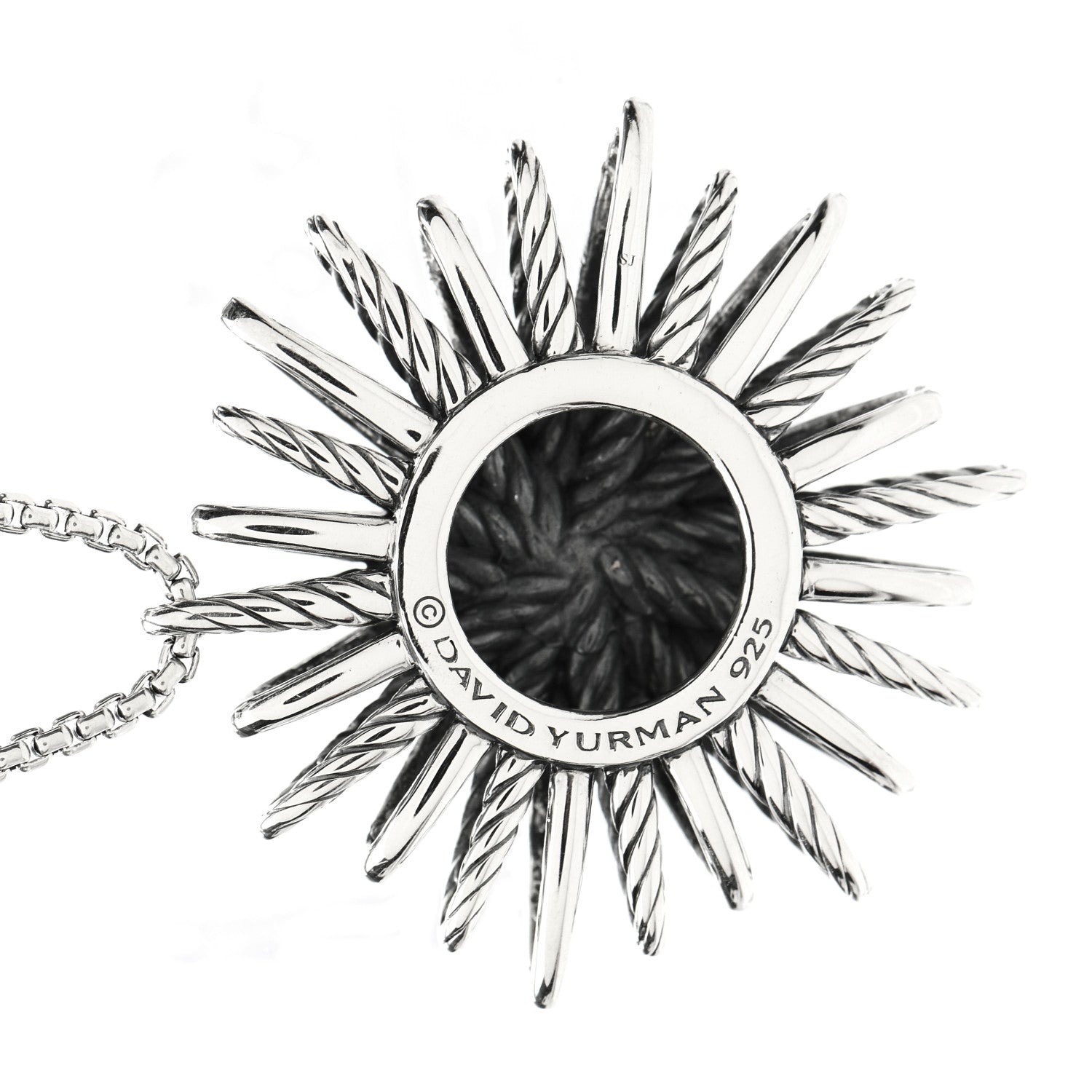 David Yurman Sterling Silver Diamond Large Starburst Pendant Necklace 4 of 4
