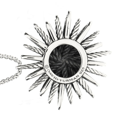 David Yurman Sterling Silver Diamond Large Starburst Pendant Necklace 4 of 4