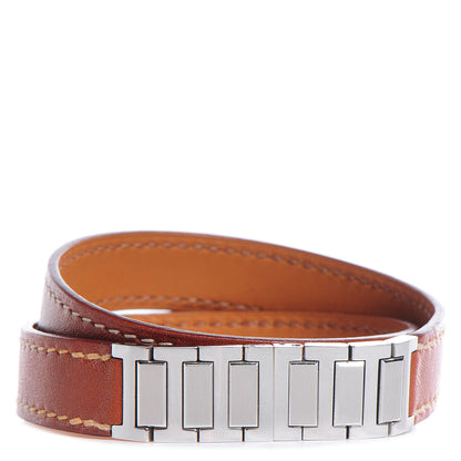 Hermes Natural Barenia Double Tour Bracelet Medium 1 of 5