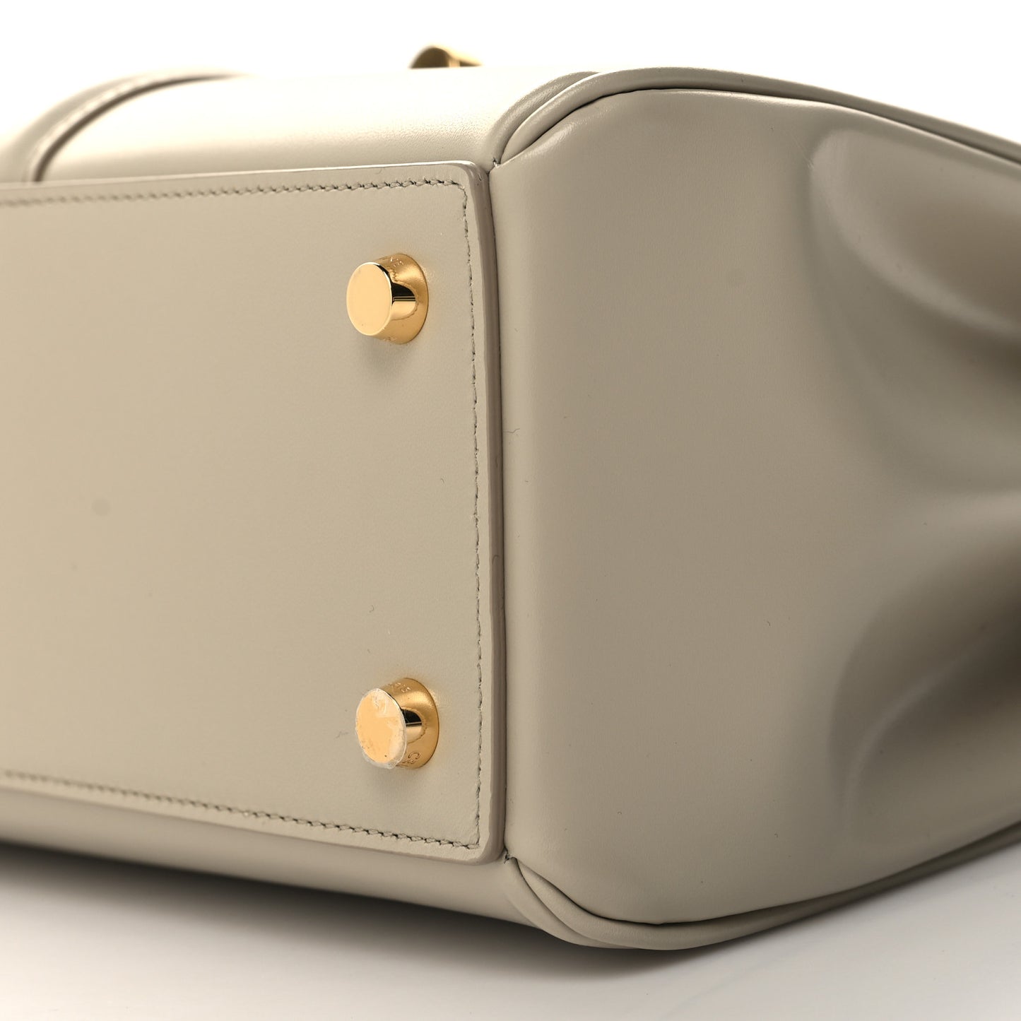 Satinated Calfskin Small 16 Top Handle Bag Beige