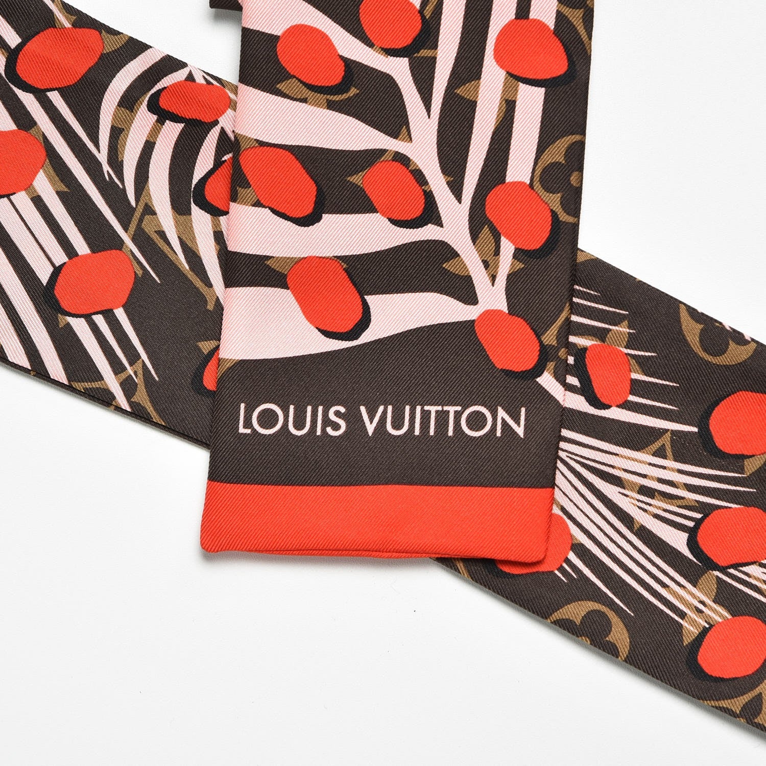 Louis Vuitton Silk Monogram Jungle Dots Bandeau Sugar Pink Poppy 3 of 5