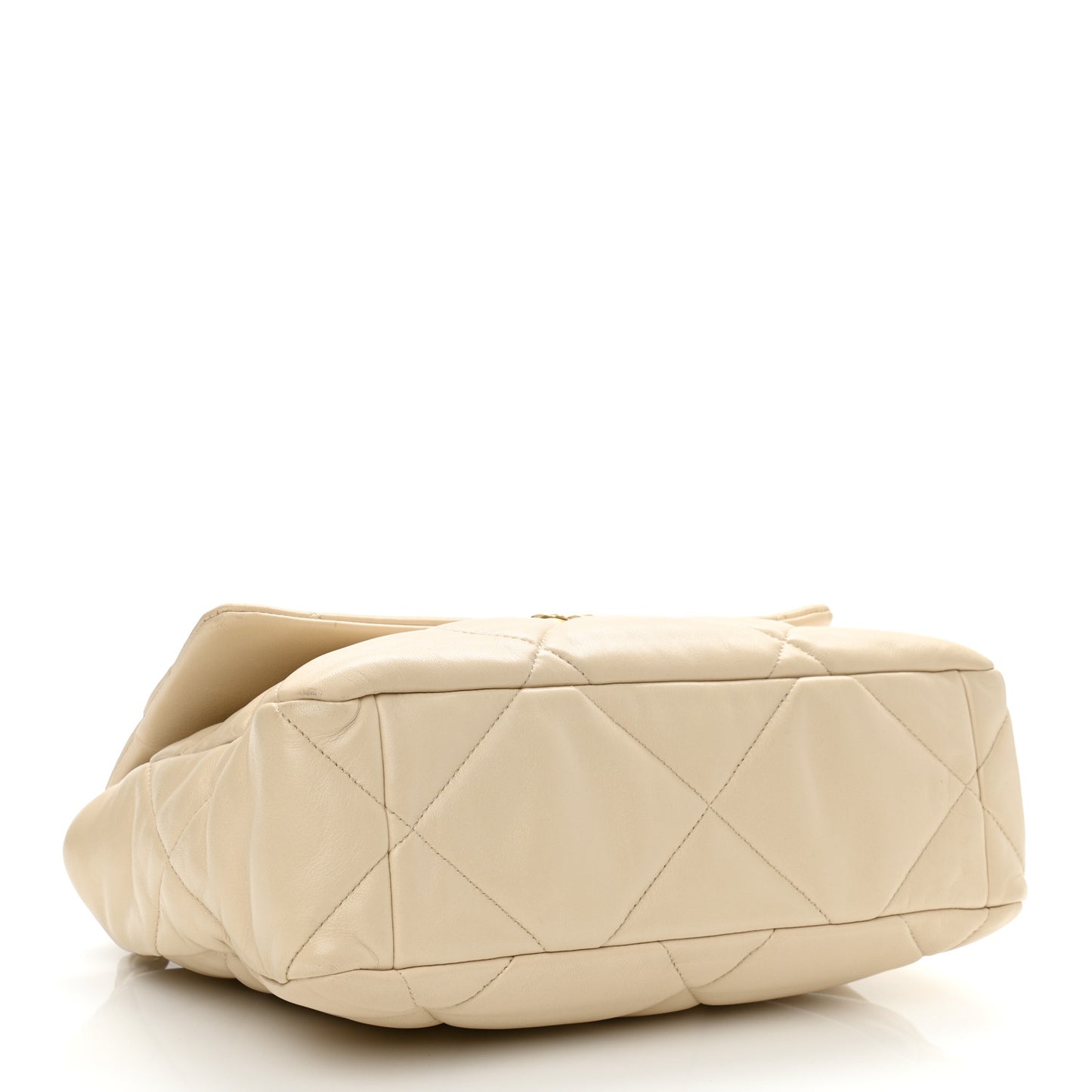 Lambskin Quilted Large Chanel 19 Flap Beige