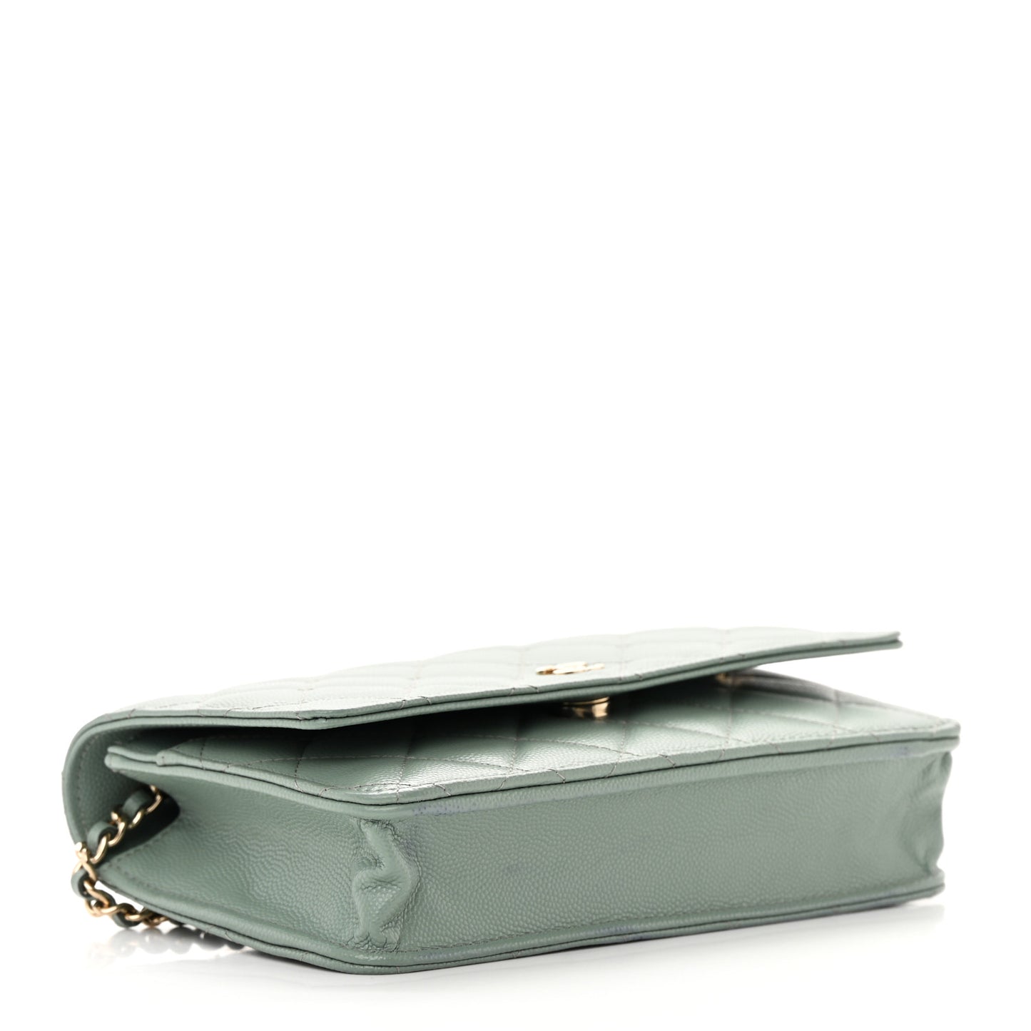 Caviar Quilted Wallet On Chain WOC Dark Green