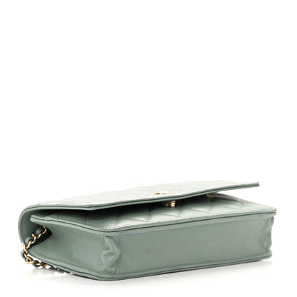 Chanel Caviar Quilted Wallet On Chain WOC Dark Green 4 of 16