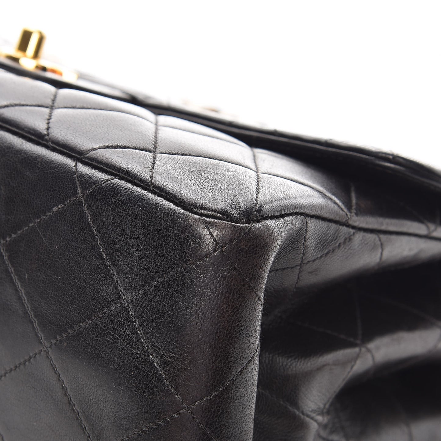 Lambskin Quilted Medium Double Sided Flap Black