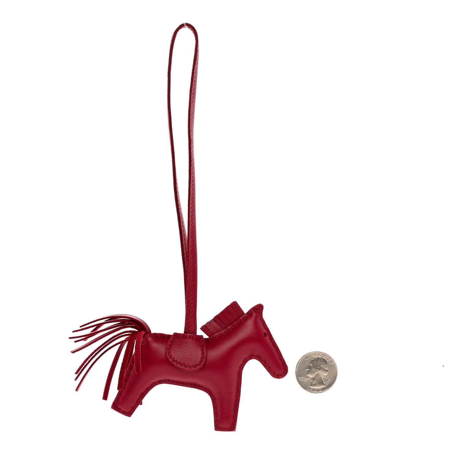 Hermes Milo Lambskin Grigri Rodeo Horse Bag Charm PM Rubis 2 of 4