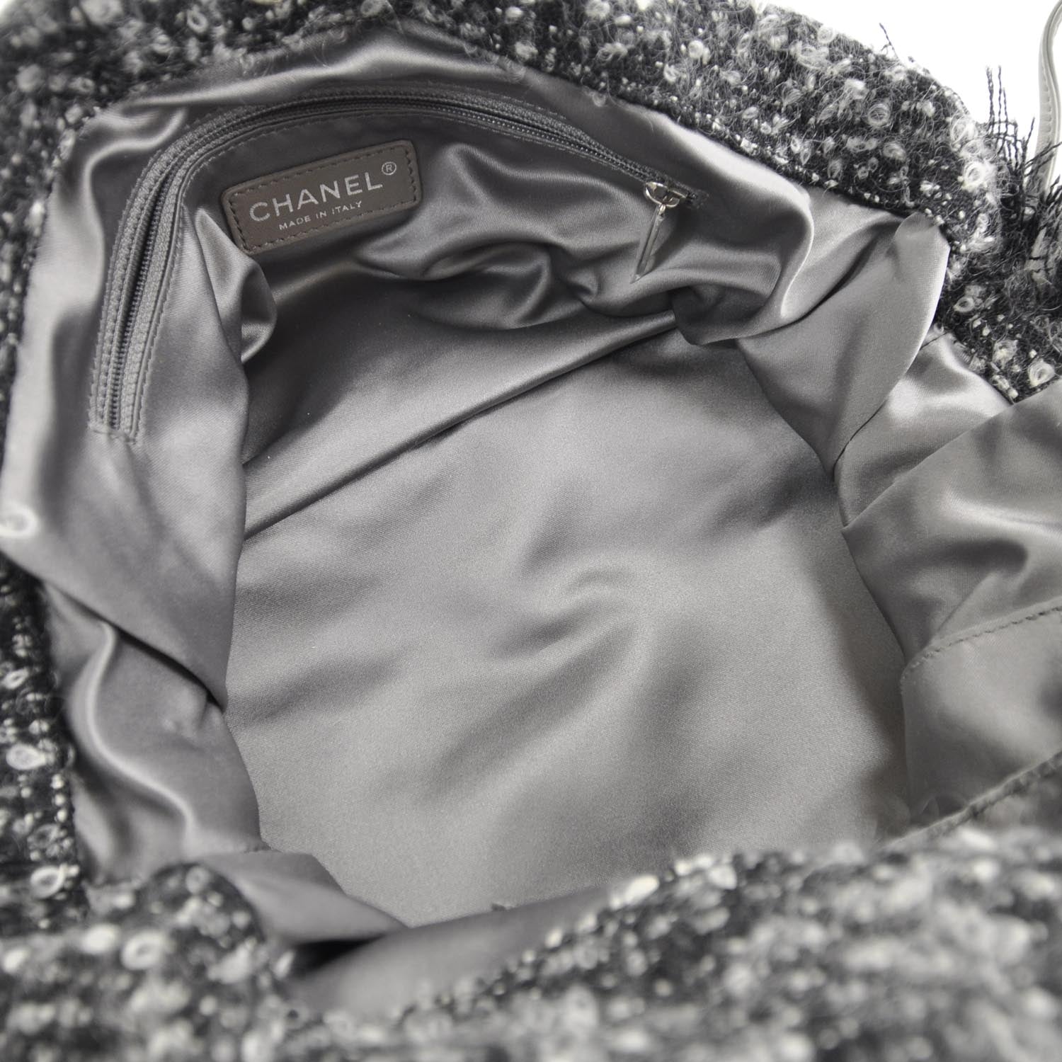 Chanel Lambskin Drawstring Tweedy Tote 6 of 9