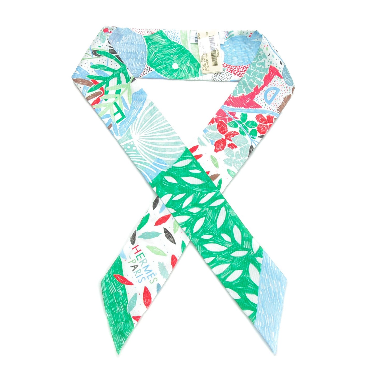 Silk Chacun Fait Son Nid Twilly Ciel Vert Rouge