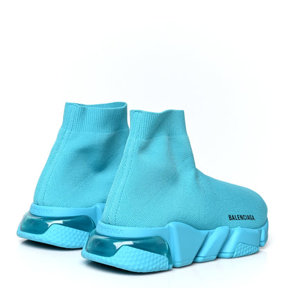 Balenciaga Technical 3D Recycled Knit Clear Sole Womens Speed Sneakers 39 Light Blue 4 of 7