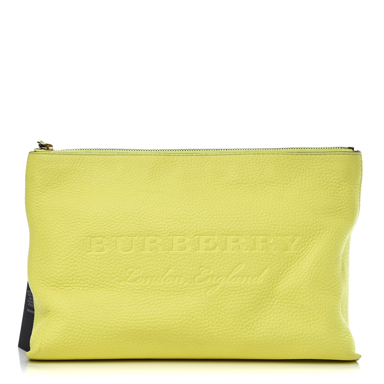 Burberry Soft Calfskin Large Duncan Zip Pouch Neon Yellow 1 of 11