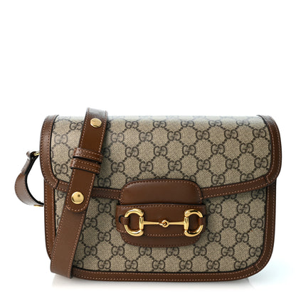 Gucci GG Supreme Monogram Horsebit 1955 Shoulder Bag Beige Brown Sugar 1 of 11