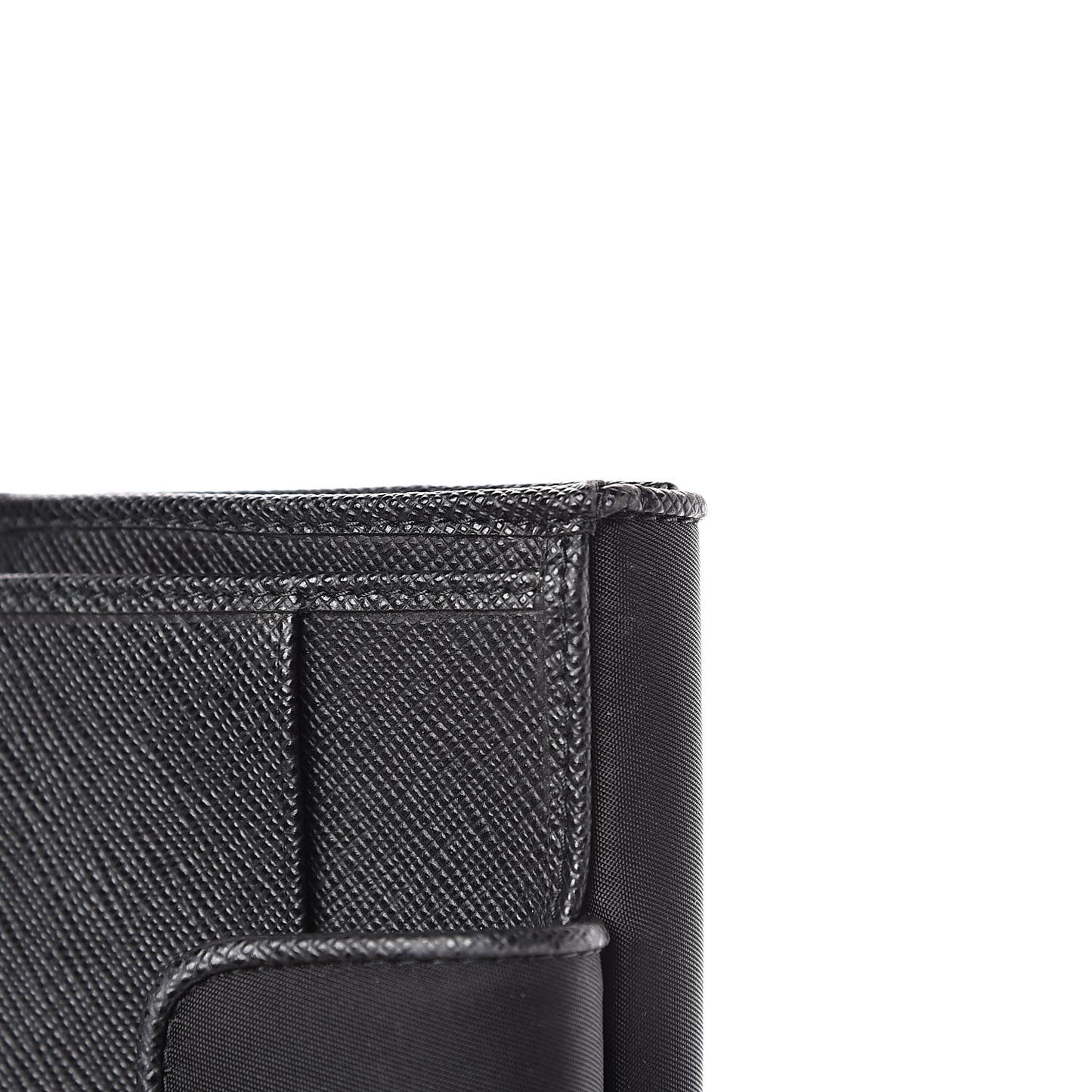 Tessuto Nylon Vela Saffiano Wallet Black