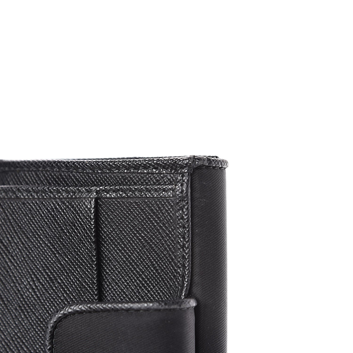 Prada Tessuto Nylon Vela Saffiano Wallet Black 10 of 11