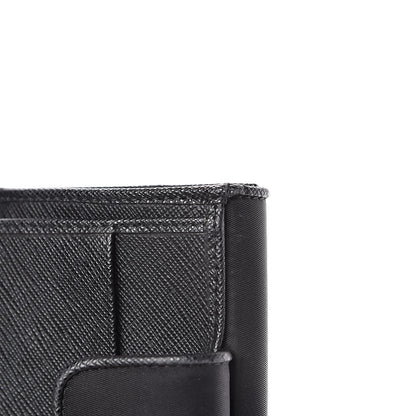 Prada Tessuto Nylon Vela Saffiano Wallet Black 10 of 11