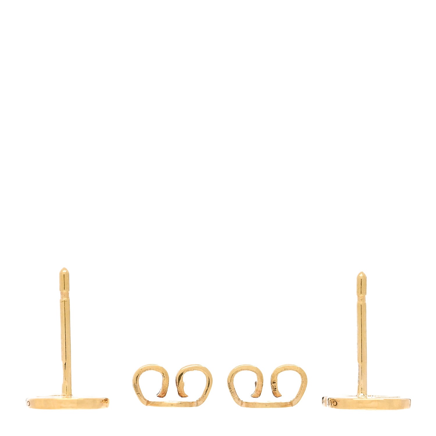 Gucci 18K Yellow Gold GG Tissue Stud Earrings 3 of 4