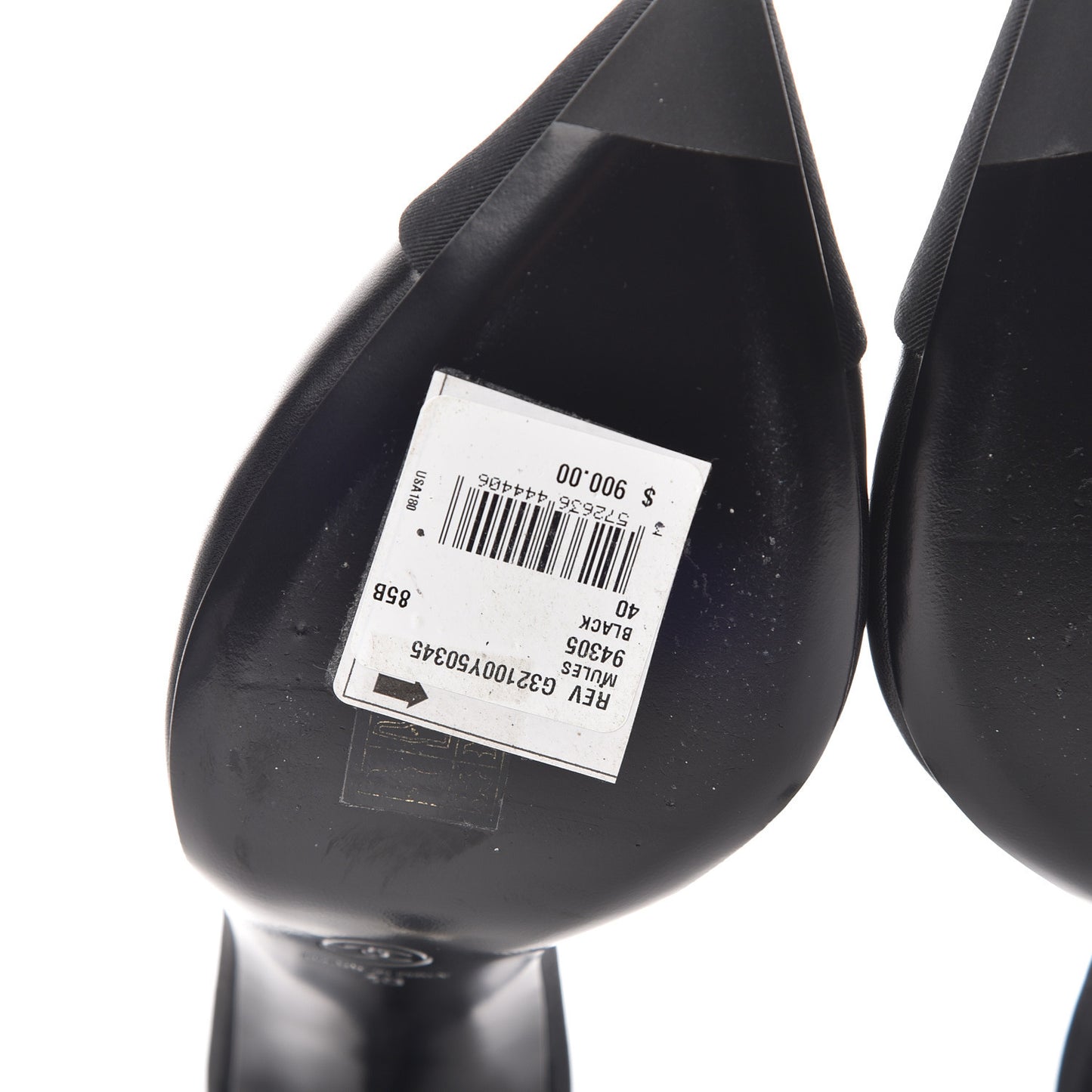 Goatskin Grosgrain Cap Toe Pearl Mule 40 Black