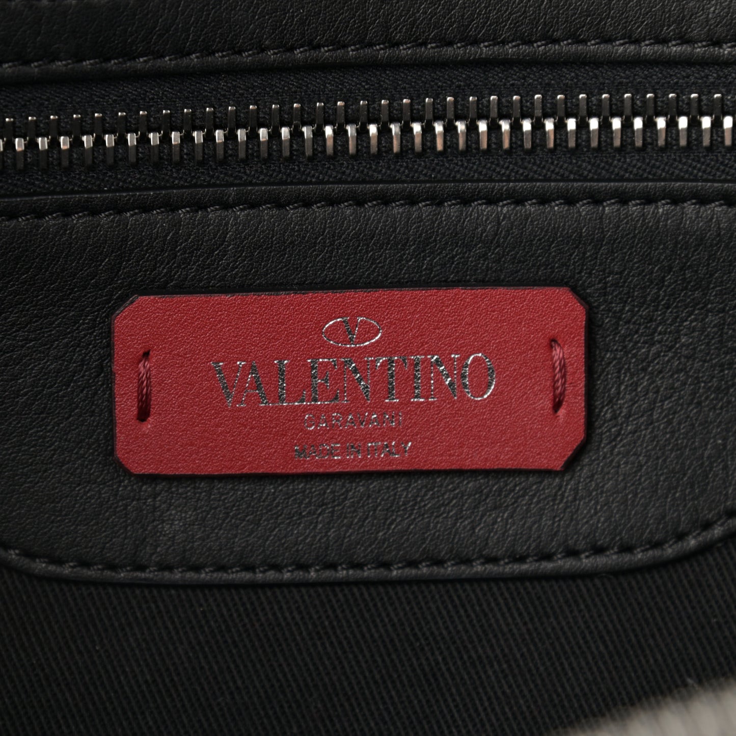 Calfskin Rockstud Belt Bag Black