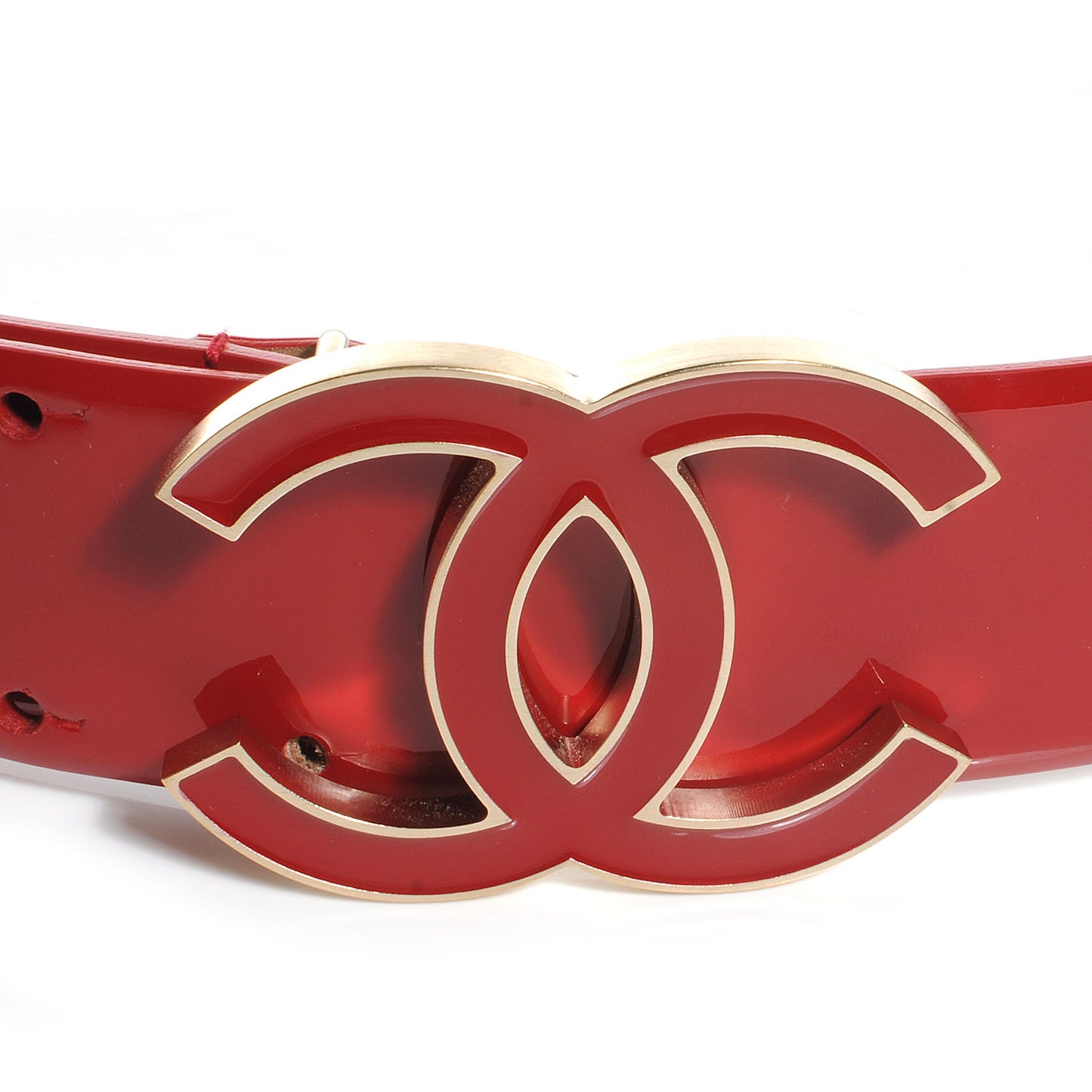 Patent Leather CC Logo Belt 85 34 Red