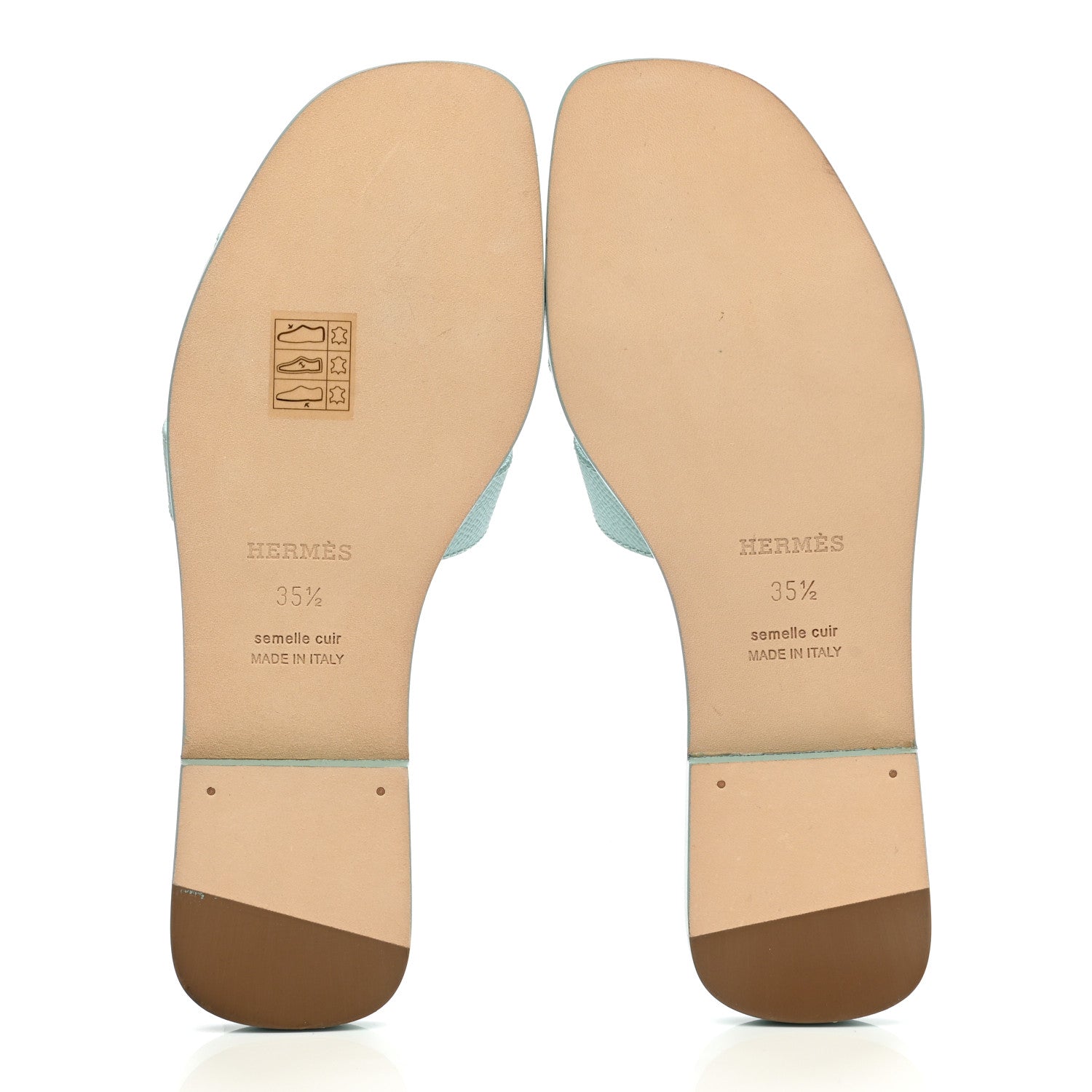 Hermes Epsom Oran Sandals 35.5 Vert Embrun 5 of 10