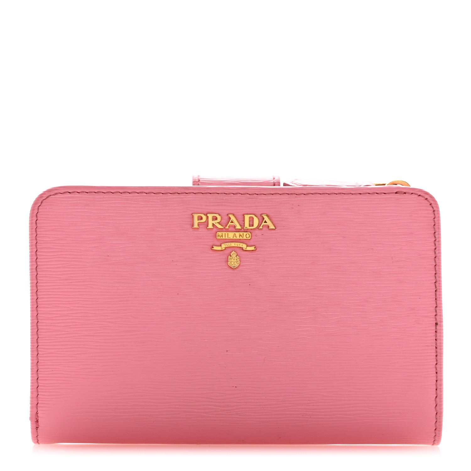 Prada Vitello Move Metal Compact Wallet Geranio 1 of 9