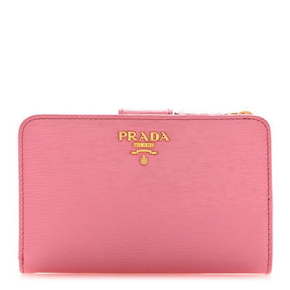 Prada Vitello Move Metal Compact Wallet Geranio 1 of 9