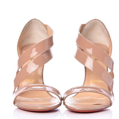 Christian Louboutin Patent World Copine 100 Sandals 38 Nude 3 of 10