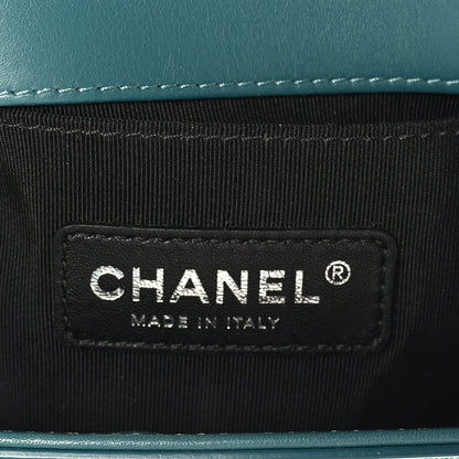 Chanel Patent Calfskin Quilted Small Plexiglass Boy Flap Turquoise 6 of 9