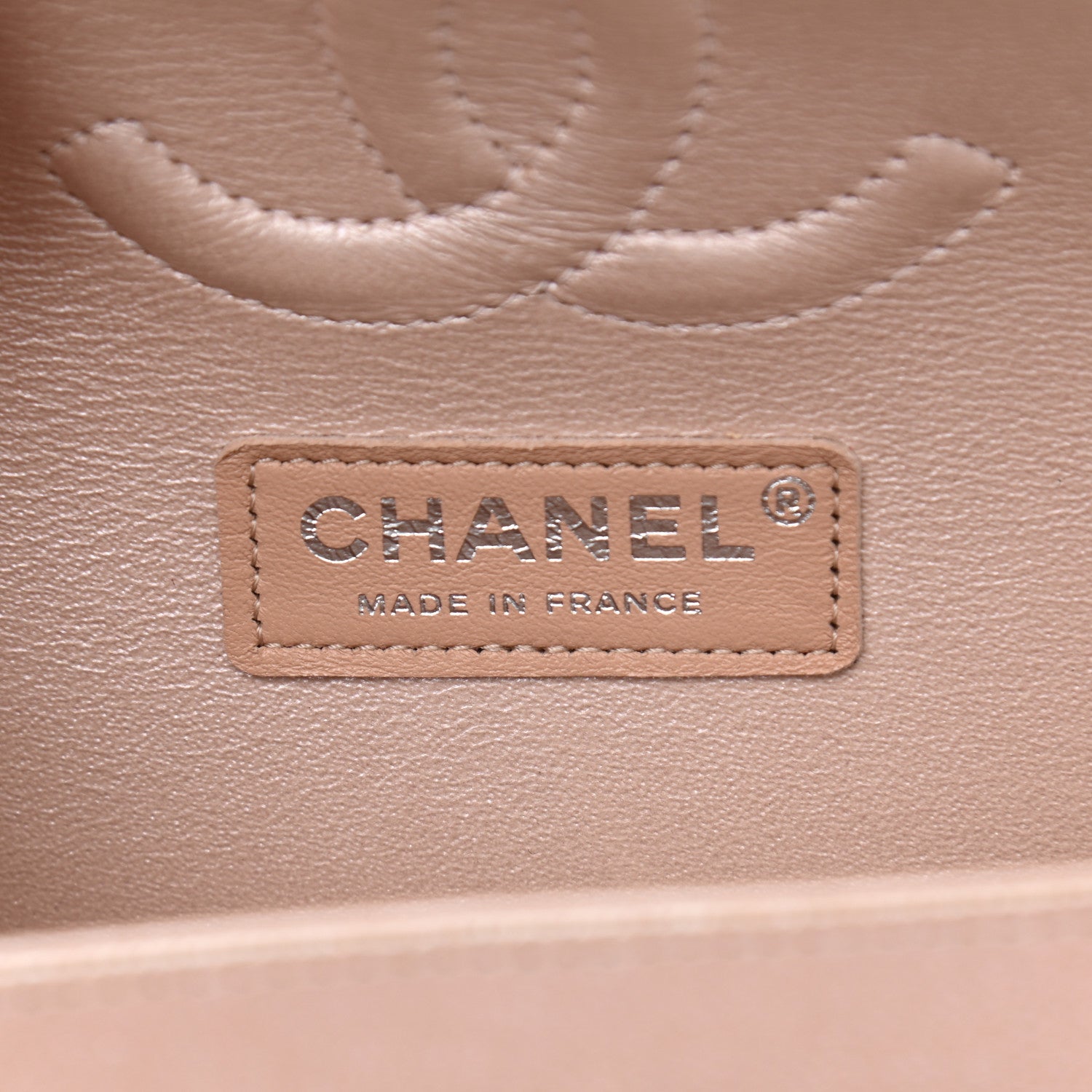 Chanel Metallic Caviar Chevron Quilted Medium Double Flap Light Gold 6 of 11