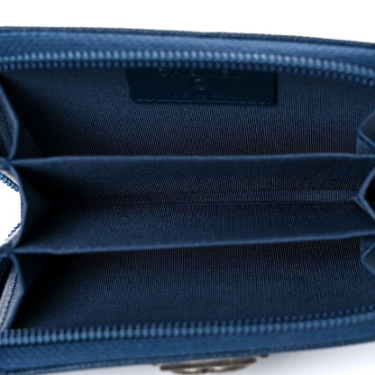 Chanel Caviar Quilted Boy Zip Around Coin Purse Wallet Dark Blue 5 of 8