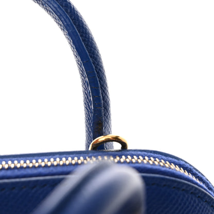 Balenciaga Signature Grained Calfskin Logo XXS Ville Top Handle Bag Bleu Roi White 15 of 19
