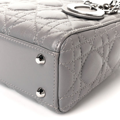 Christian Dior Lambskin Cannage Mini Lady Dior Crystal Strap Grey 8 of 8