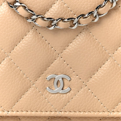 Chanel Caviar Quilted Wallet On Chain WOC Beige 11 of 14